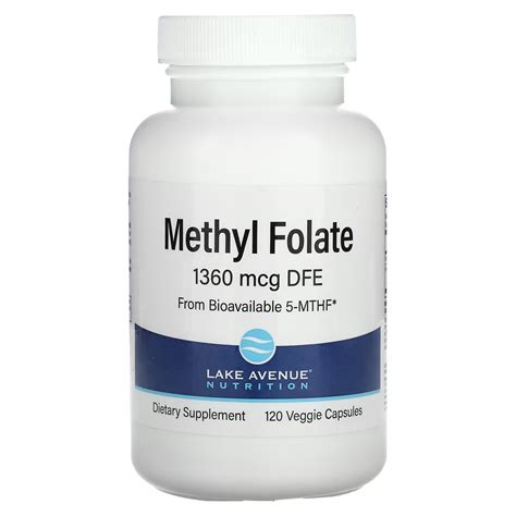 Lake Avenue Nutrition, Methyl Folate, Метилфолат, 800 мкг, 120 ...