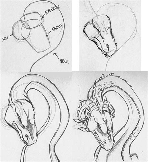 как нарисовать китайского дракона | Dragon sketch, Creature drawings ...