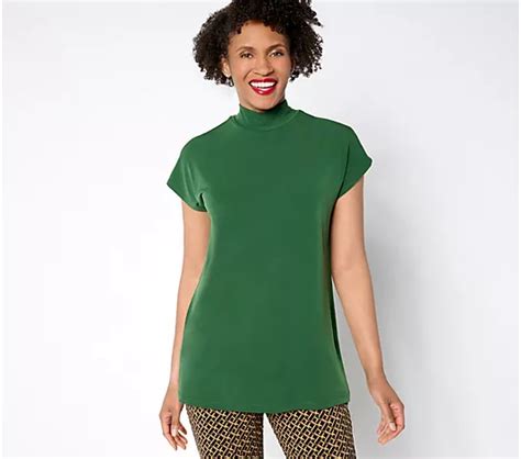 Susan Graver Reg Modern Essentials Liquid Knit Mock Neck Top