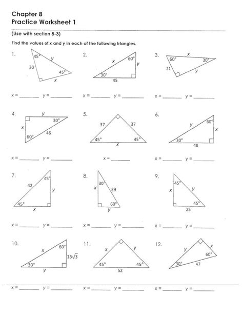 Special Right Triangles Worksheet Pdf — db-excel.com