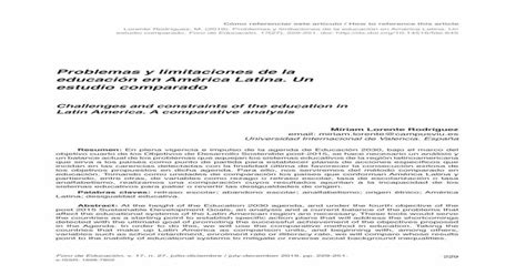 Problemas Y Limitaciones De La Educaci N En Am Rica Latina Pdf Document