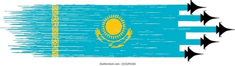 Kazakhstan Flag Military Fighter Jets Isolated Stock Vector (Royalty ...