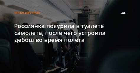Россиянка покурила в туалете самолета, после чего устроила дебош во ...