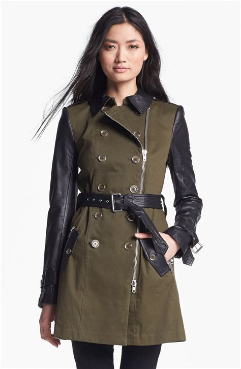 Rachel Zoe Belted Double Breasted Trench Coat In Green Military Green