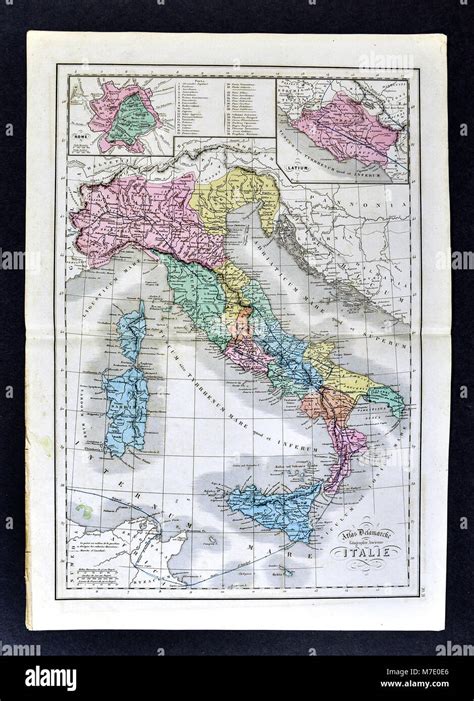 1858 Delamarche Map Of Ancient Italy Italia Showing Etruria Latium