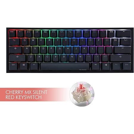 Ducky One 2 Mini Clavier Gamer Mécanique avec RGB PC Cherry MX Silent