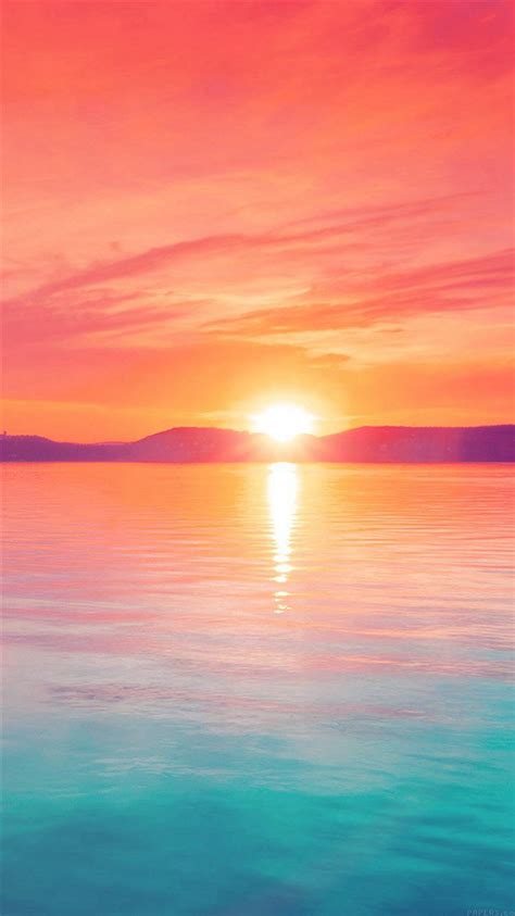 Sunset night lake water sky red flare iPhone 8 Wallpapers Free Download