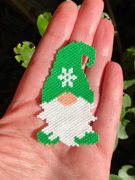 Peyote And Brick Stitch Gnome Pattern Gnome Pattern Digital Etsy