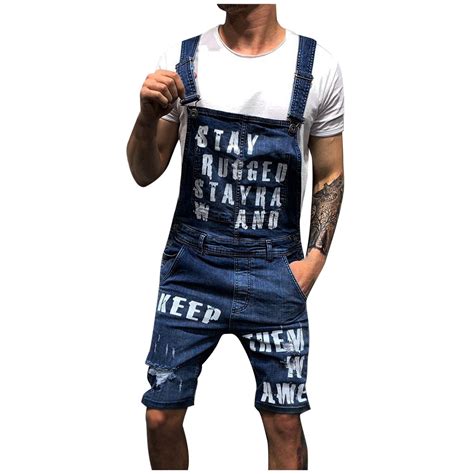 Frostluinai Denim Overalls For Men Clearance Men Casual Fashion