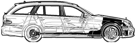 2007 Mercedes Benz E Class W211 E63 Amg Wagon Blueprints Free Outlines