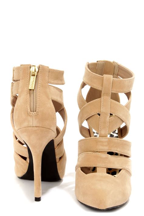 Sexy Nude Shoes Pointed Toe Pumps Velvet Shoes