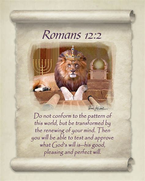 Lion Of Judah Scripture Art Romans 12 2 Painting By Christian Artist Dale Kunkel Art Fine