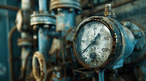 A Closeup Of A Pressure Gauge At The Gas Compressor Station Background Pressure Gauge Oil