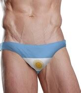 ZZKKO Men Swim Brief Bikini Flag Of Spain With Emblem Beach Bikini For Men Swim Underwear Medium