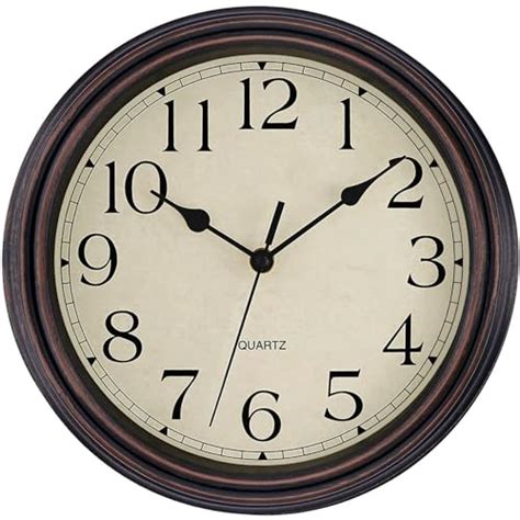 Foxtop Horloge Murale Silencieuse Ronde Quartz R Tro Sans Tic Tac