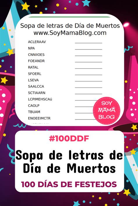 Sopa De Letras De Día De Muertos 100ddf Soy Mama Blog