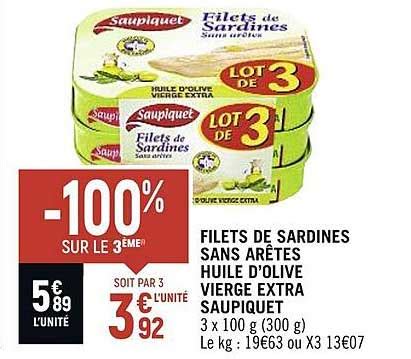 Promo Filets De Sardines Sans Arêtes Huile D olive Vierge Extra