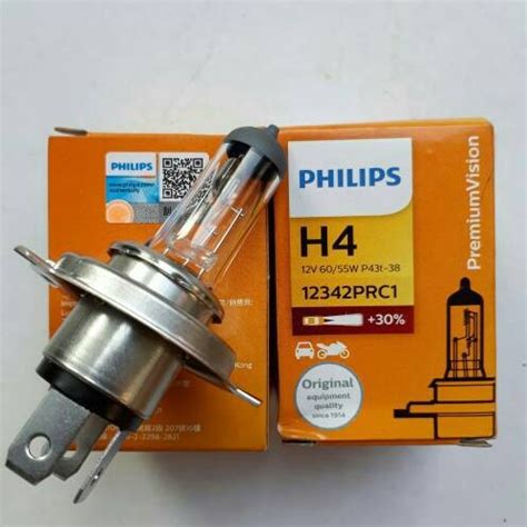 Jual Bohlam Lampu Mobil Standar PHILIPS Premium Vision H4 12V 60 55W