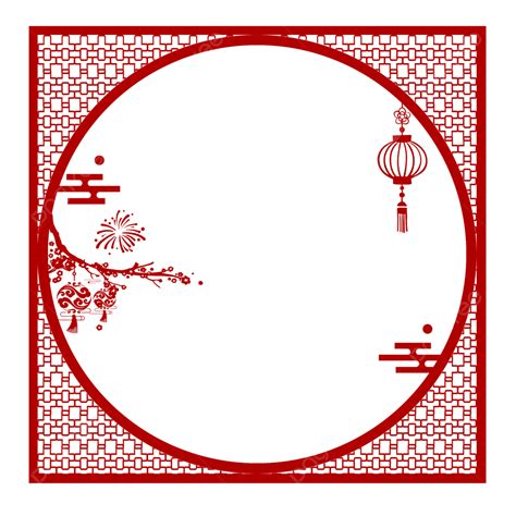 Paper Cut Wind Spring Festival Border Red Chinese Wind Border New