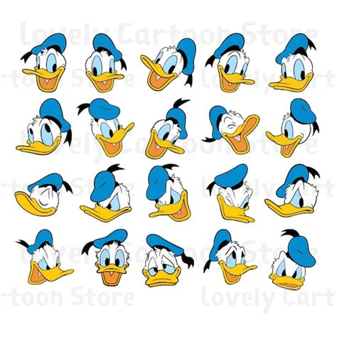 Donald Duck Emojis Svg Eps Dxf En Png Formaten 20 Emojis Etsy