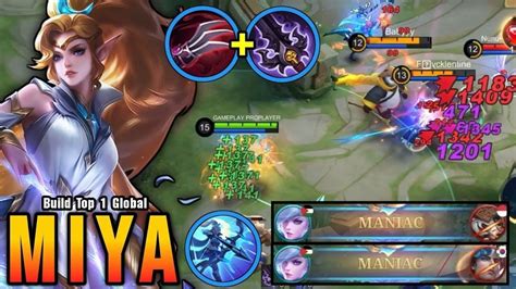 32 Kills MANIAC Op Miya One Hit Build Build Top 1 Global Miya