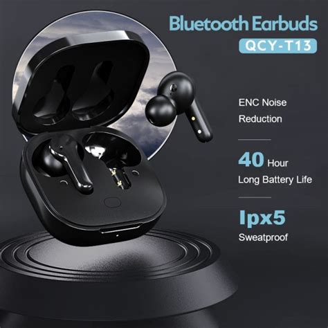 Qcy T13 Bluetooth Headphone V5 1 Wireless Tws Earphone Touch Control Earbuds 4 Microphones Enc