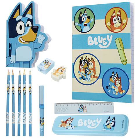 Bluey Stationery Set For Kids Notebook And Colouring Pencils Set