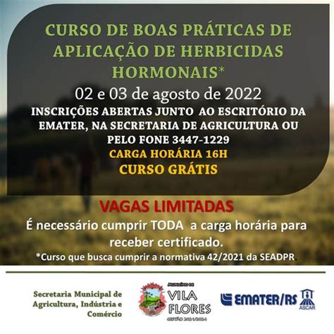 Emater de Vila Flores promove curso de boas práticas O Estafeta