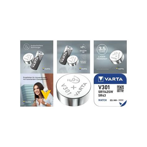 VARTA Silber Oxid Uhrenzelle V393 SR48 1 55 Volt 00393 101 111 Bei