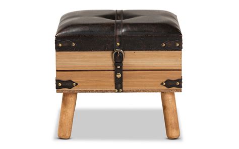 Kifer Dark Brown Small Storage Ottoman Bobs Discount Furniture