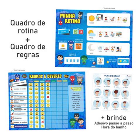 Kit Quadros Educativos Infantil Rotina Quadro De Incentivo