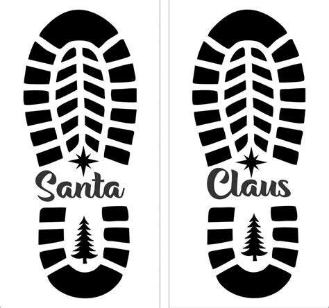 Santa Boot Stencil Svg Santa Shoe Stencil Santa Footprint Stencil