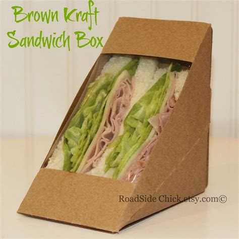 Sandwich Box With Window 10 Brown Kraft Sandwich Wedge Boxes