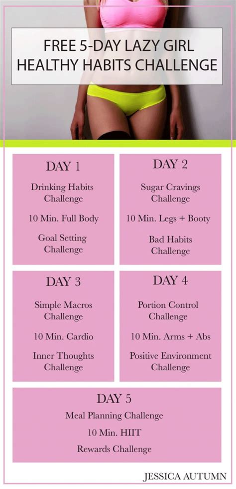 Free 5 Day Lazy Girl Healthy Habits Challenge Trying To Lose Weight