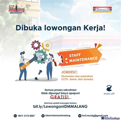 Lowongan Kerja Staff Maintenance Indomaret Malang