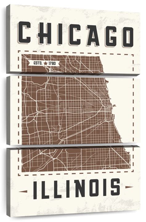 Chicago Map Wall Art Digital Art