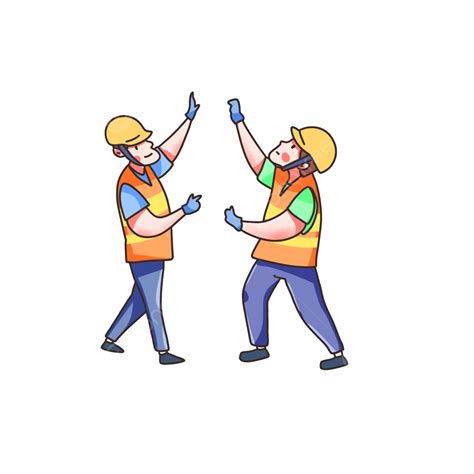 Cartoon Construction Workers White Transparent, Cartoon Construction ...