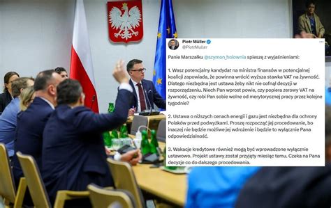 Rzecznik rządu do Hołowni Czy popiera Pan zerowy VAT