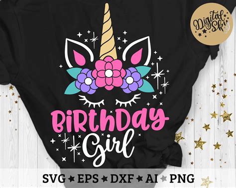 Unicorn Birthday Girl Svg Unicorn Birthday Svg Birthday Girl Etsy