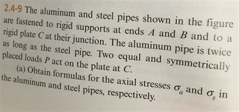 Solved The Aluminum And Steel Pipes Shown In The Figure Are