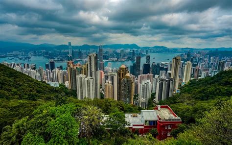 Wallpaper Hong Kong, city view, from mountain top views 1920x1200 HD ...