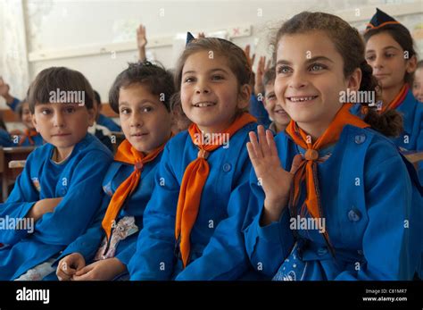 Classroom Of Syrian School Children Stock Photo Alamy