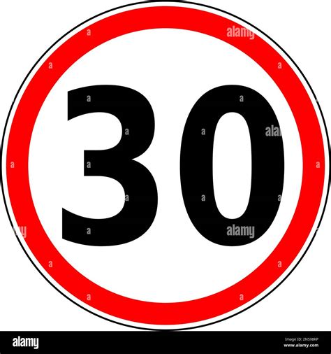 Vector Graphic Of A Uk 30 Miles Per Hour Speed Limit Road Sign It