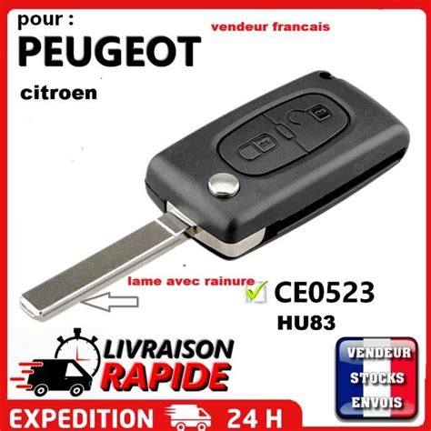 Coque ClÉ Plip Modifie Pour Peugeot 2 Bouton 207 307 308 407 Hu83