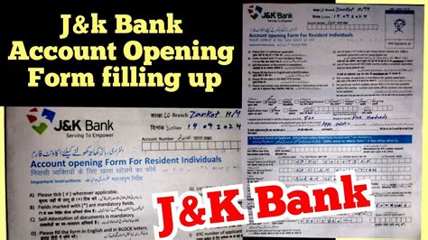 Jk Bank Account Opening Form For Resident Individuals How To Fill