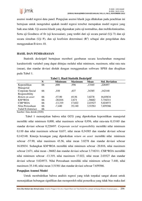 Analisis Pengaruh Struktur Kepemilikan Dan Tata Kelola Perusahaan