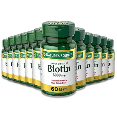 Nature S Bounty Biotin Quick Dissolve 5 000 Mcg 60 Tablets 12 Pack Contarmarket