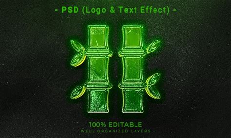 Une Affiche Verte Qui Dit Psd Logo Et Effet De Texte Psd Premium