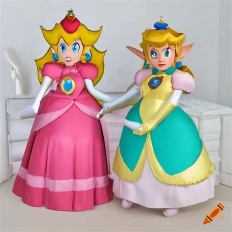 Princess Peach And Link In Costume Swap On Craiyon