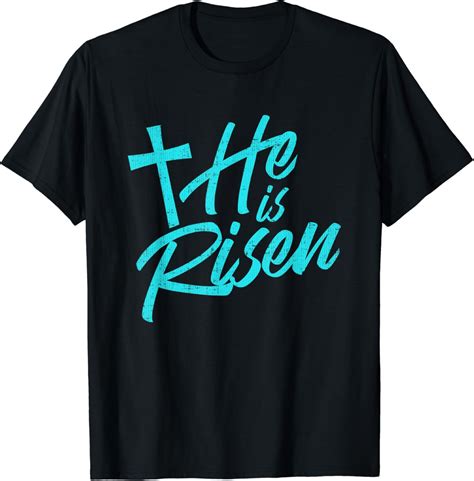 He Is Risen Christian Easter T Shirt Uk Fashion